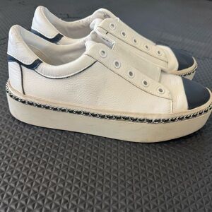 Karl Lagerfeld Cream and Black Platform Sneakers